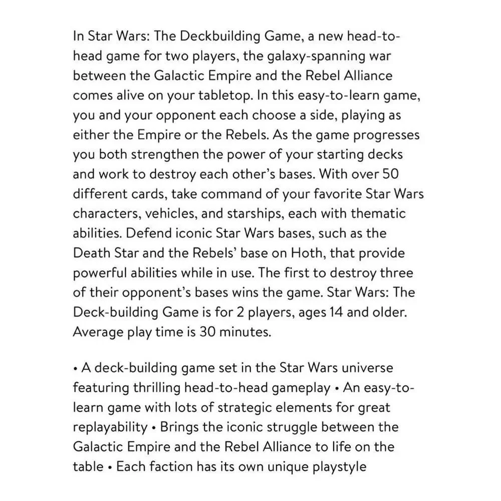 ‎Star Wars The Deckbuilding Game